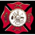 FIRE DEPARTMENT MALTESE CROSS PIN RED